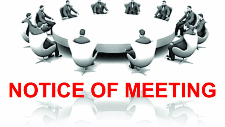 Meeting Notice for Special Invitees and Office Bearers